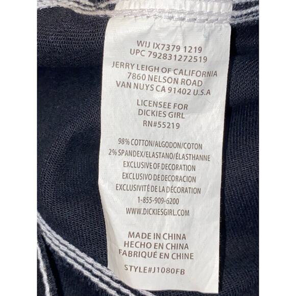 NWT DICKIES Black w/ White Stitching High Rise Carpenter Straight Leg Sz 9/29 - Picture 5 of 6